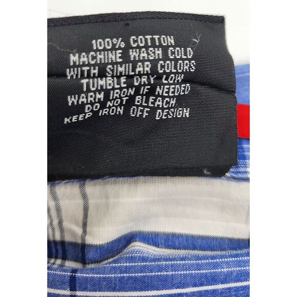 SOUTHPOLE Authentic Collection Blue Red Plaid Short Sleeve Button Down Men's XL - Picture 6 of 7